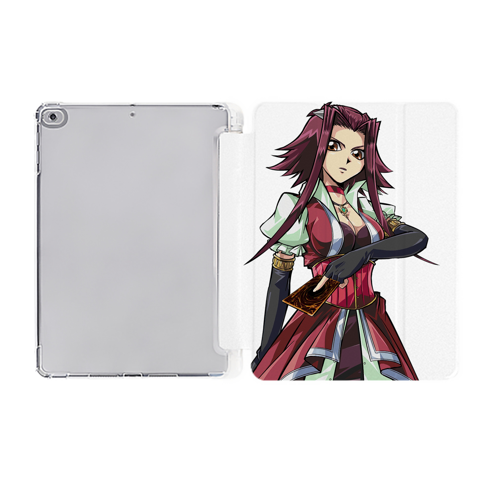 （画像用） 遊☆戯☆王 Yu-Gi-Oh! IPad ケース ペン収納付き 三つ折りスタンド PUレザー×シリコン 対応機種9.5/10.5/10.9インチ